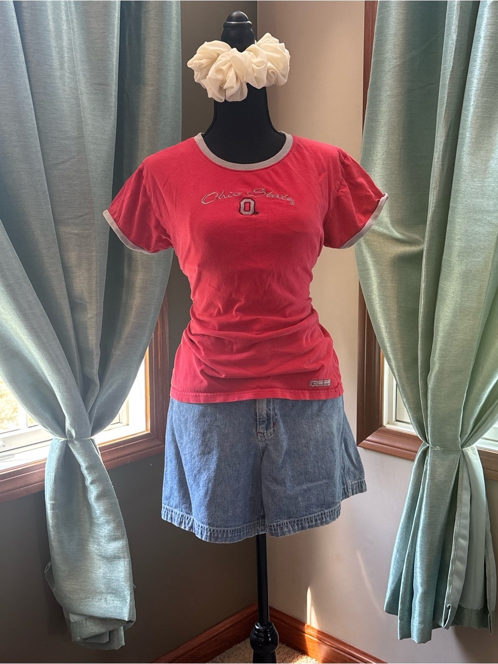 Vintage Ohio State Buckeyes Colosseum Ringer T-Shirt Women’s Large Y2K Embroider